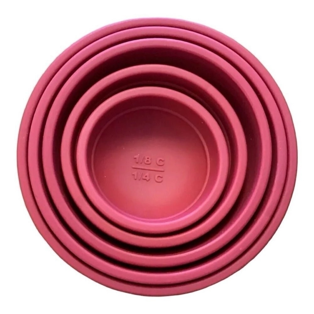 Measuring Bowls WILTON 5-pcs Red Silicone Prep Pinch Bowl Set Measuring Cups - Picture 2 of 4